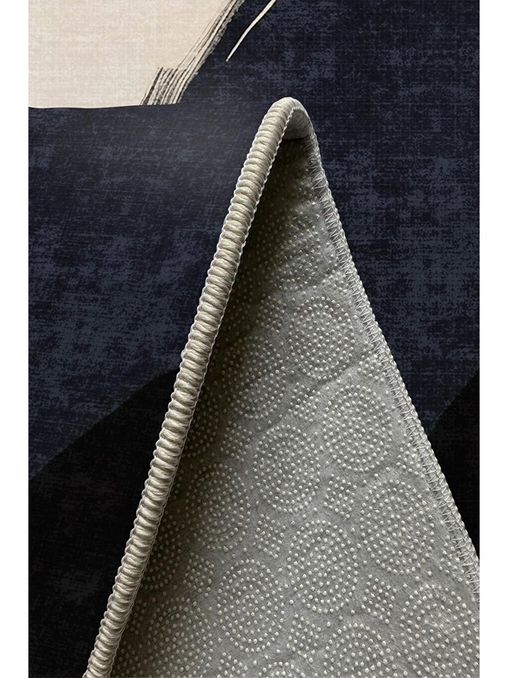 Lacivert Özel Tasarım, Kaymaz Taban, İnce, Yıkanabilir, Modern Halı WOOKECE1440 80x150-5