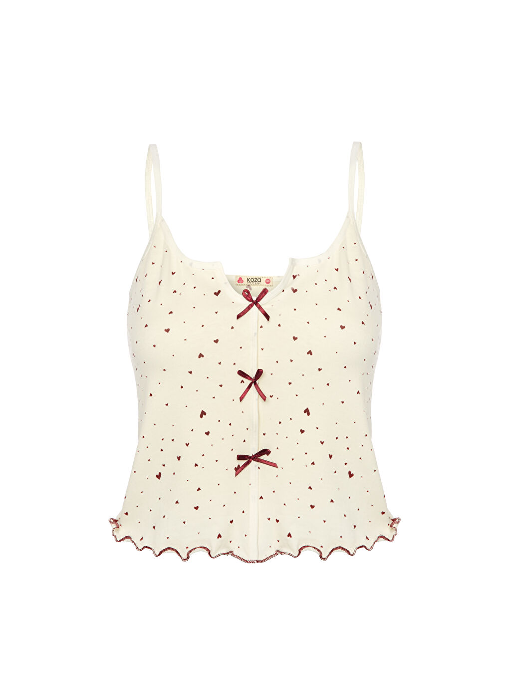 Haki Kadın İnce Askılı Fiyonklu Pamuklu Şortlu Pijama Takımı-1