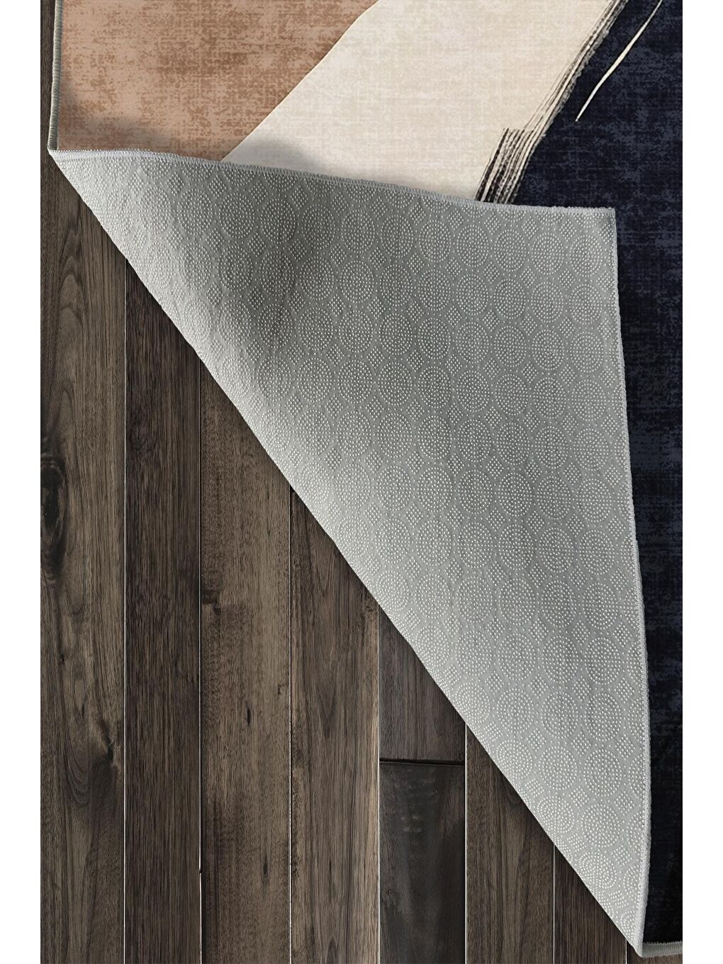 Lacivert Özel Tasarım, Kaymaz Taban, İnce, Yıkanabilir, Modern Halı WOOKECE1440 80x150-6