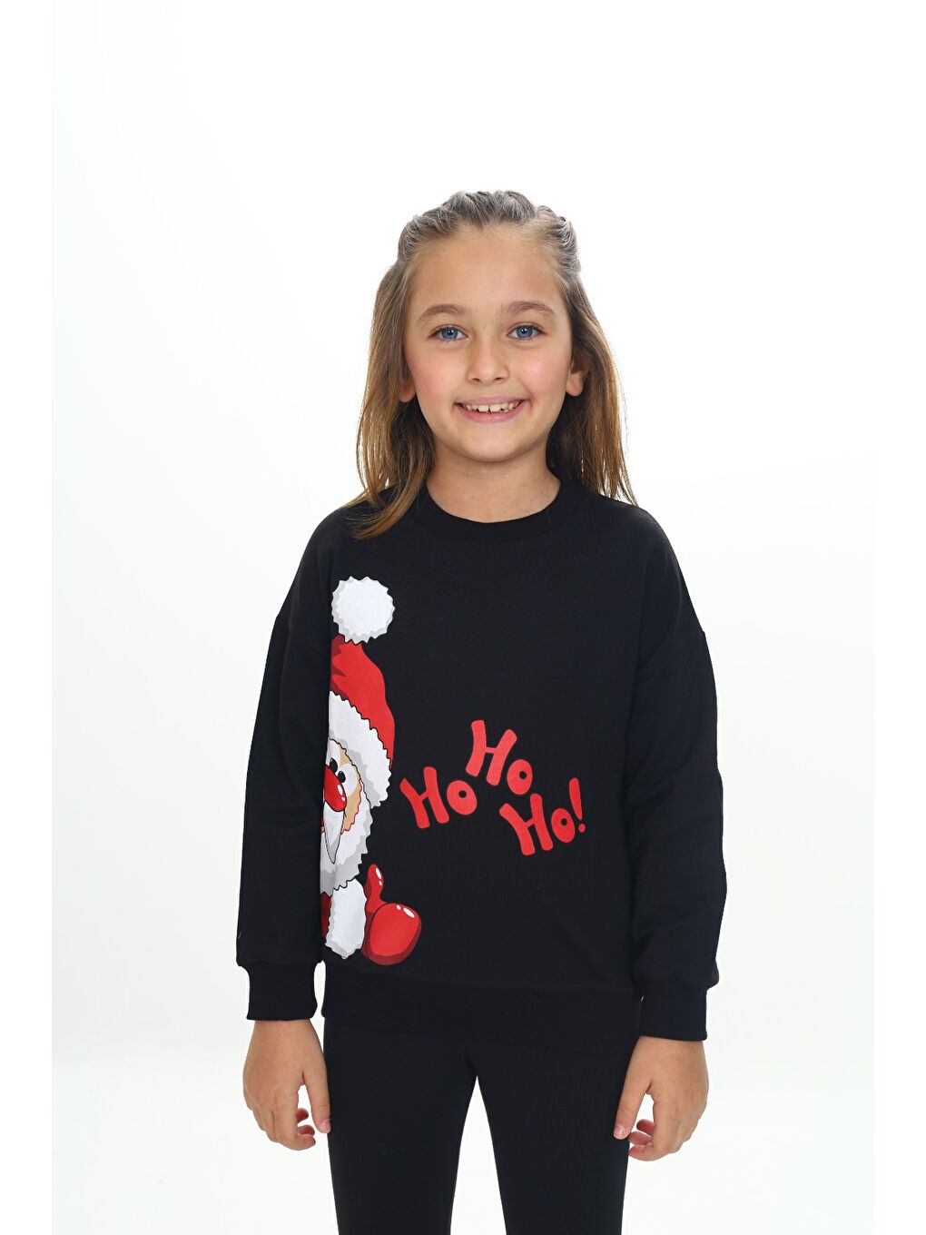 Toontoykids Siyah Kız Çocuk Baskılı Sweatshirt