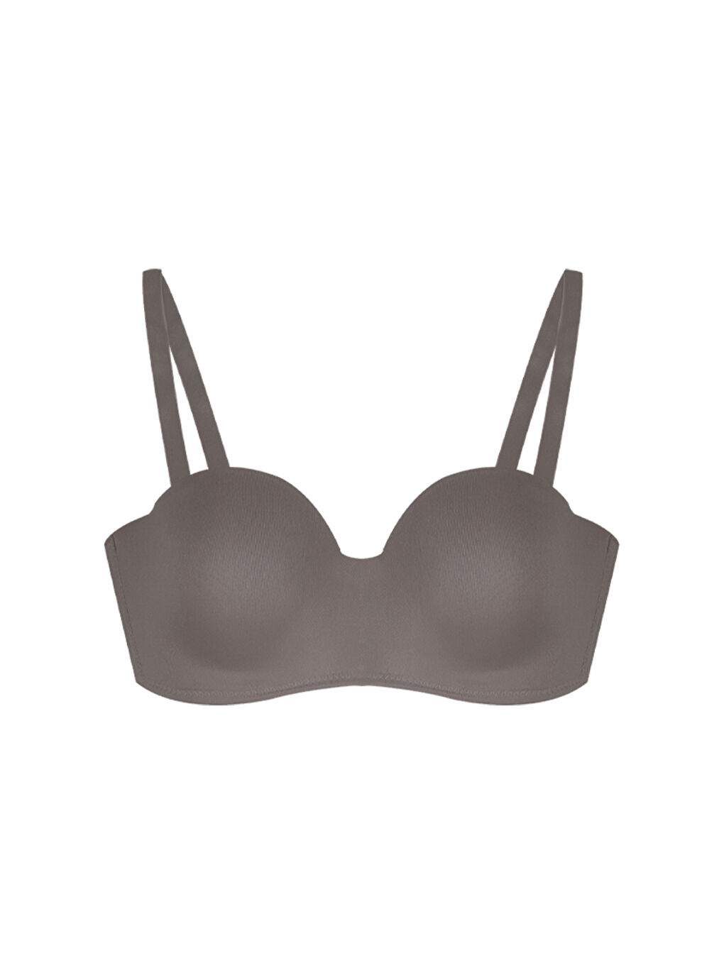 Gri Kadın Dolgusuz Mikro Straplez Sütyen