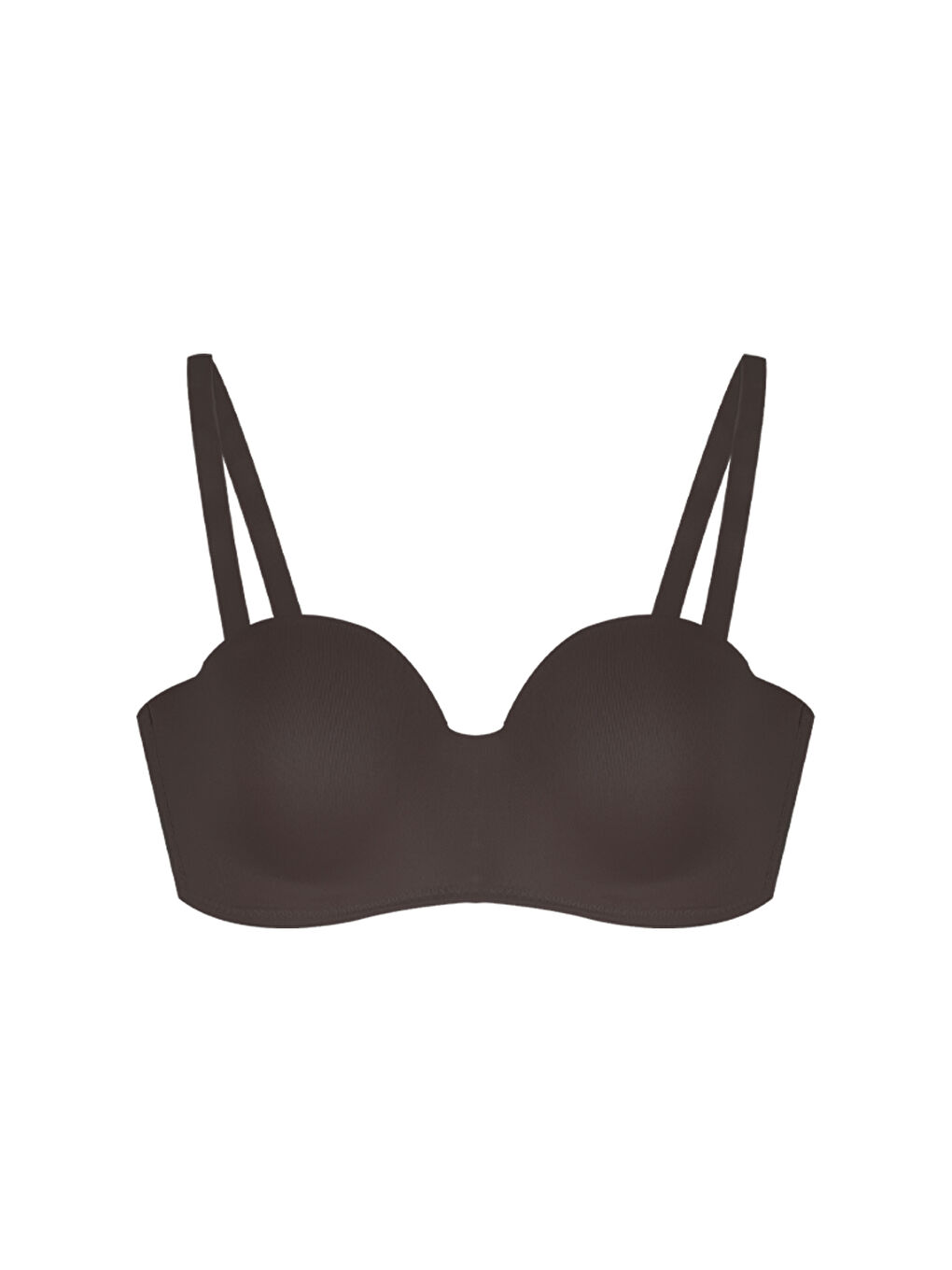 Kahverengi Kadın Dolgusuz Mikro Straplez Sütyen