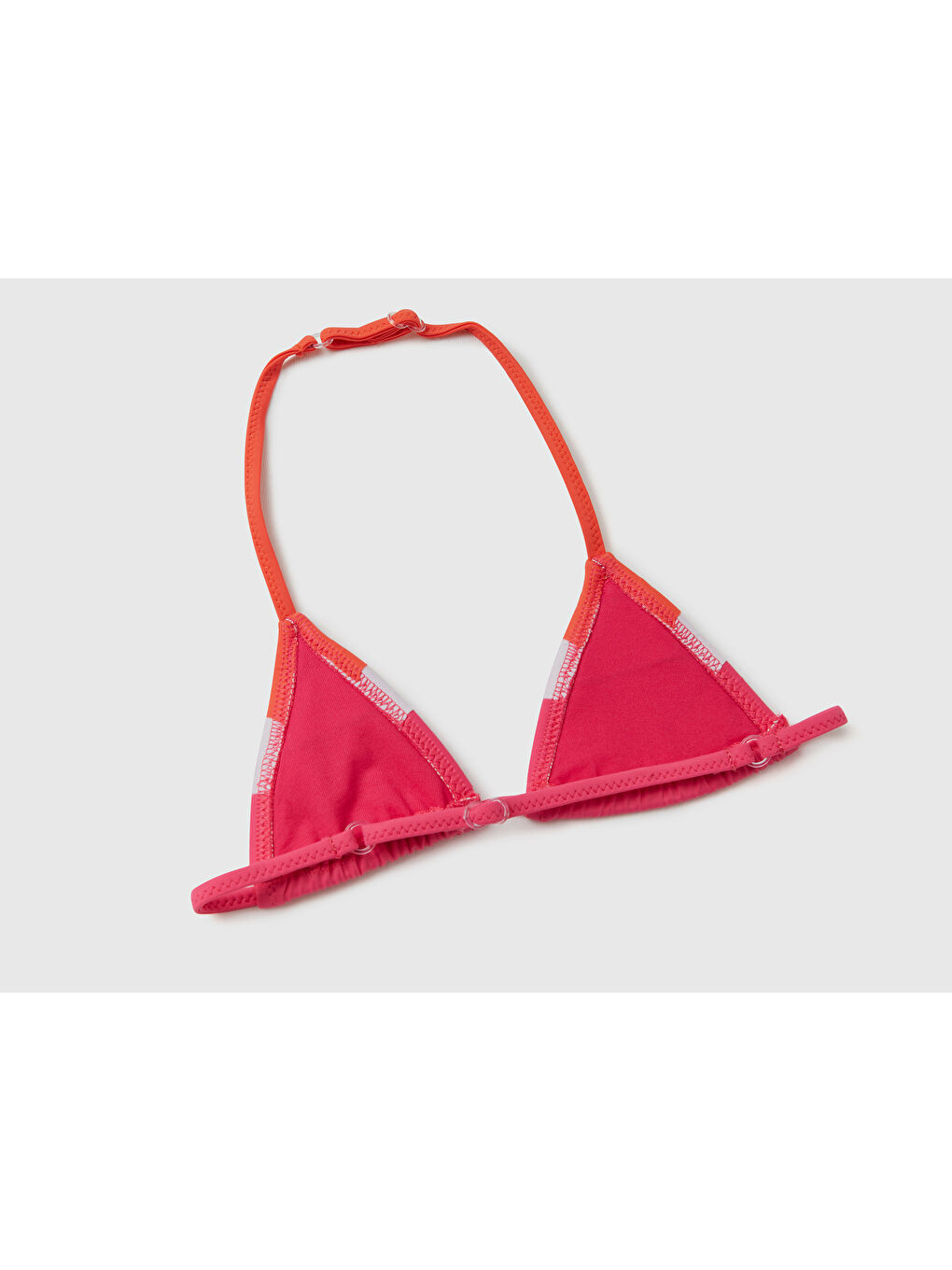 Kız Çocuk Fuşya Fırfır Detaylı Geniş Üçgen Bikini Takımı-1