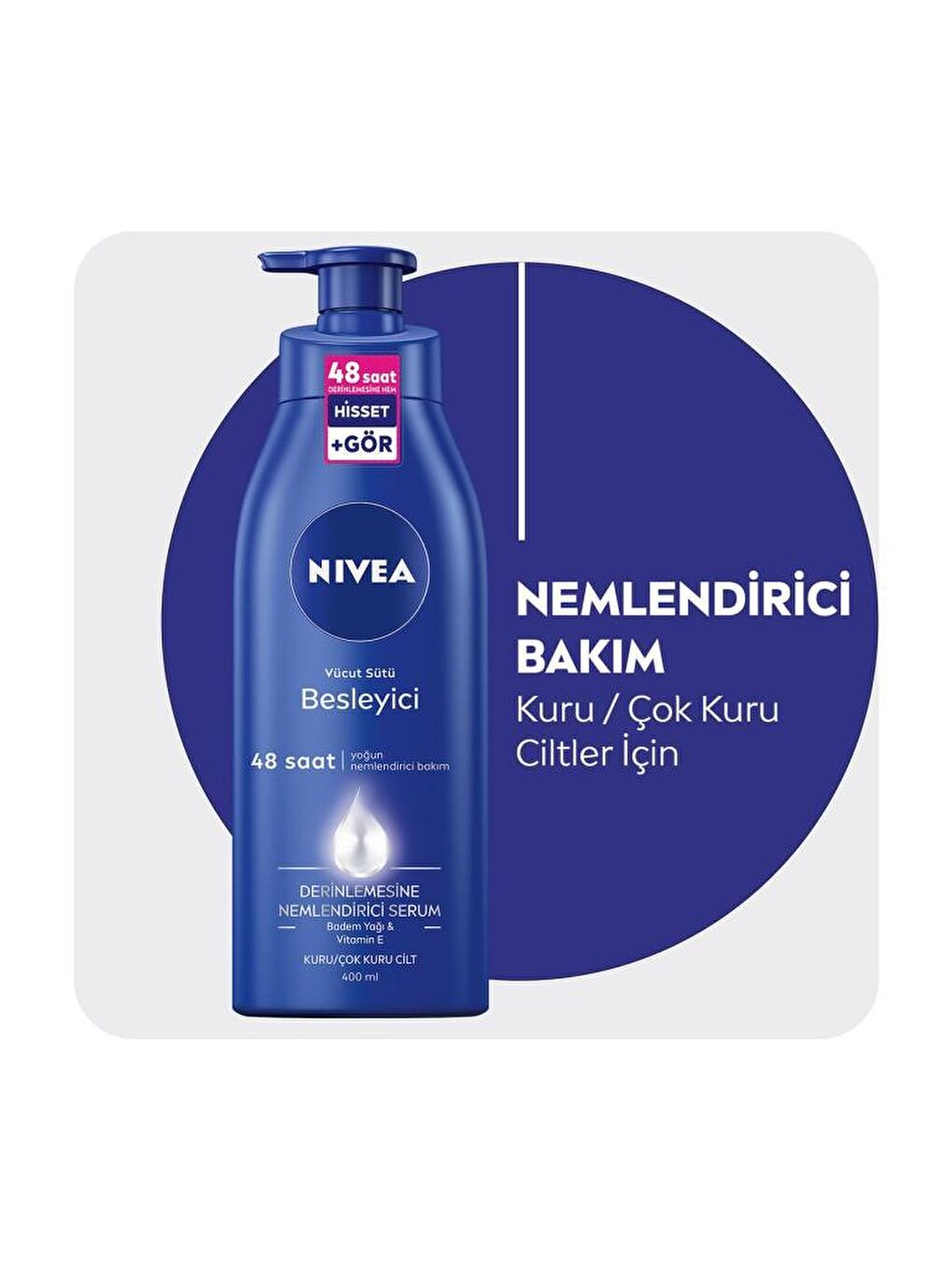 NIVEA Şeffaf Besleyici Vücut Sütü, 48 Saat Ne mlendirme, Kuru & Çok Kuru Ciltler Vücut Losyonu 400 mlx2Adet - 1