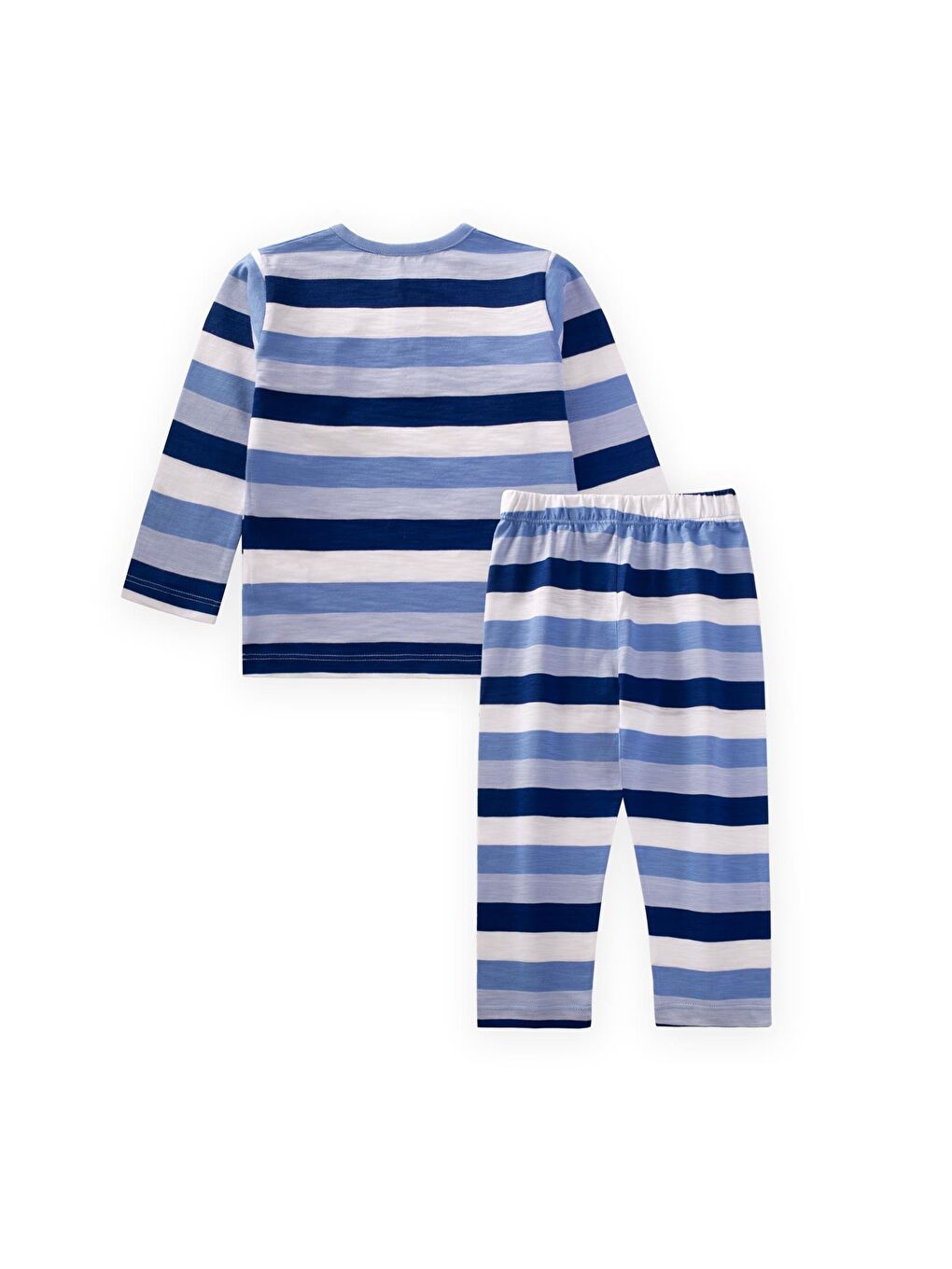 Desenli Pijama Takım 2-9 Yaş Mavi Çizgili-1