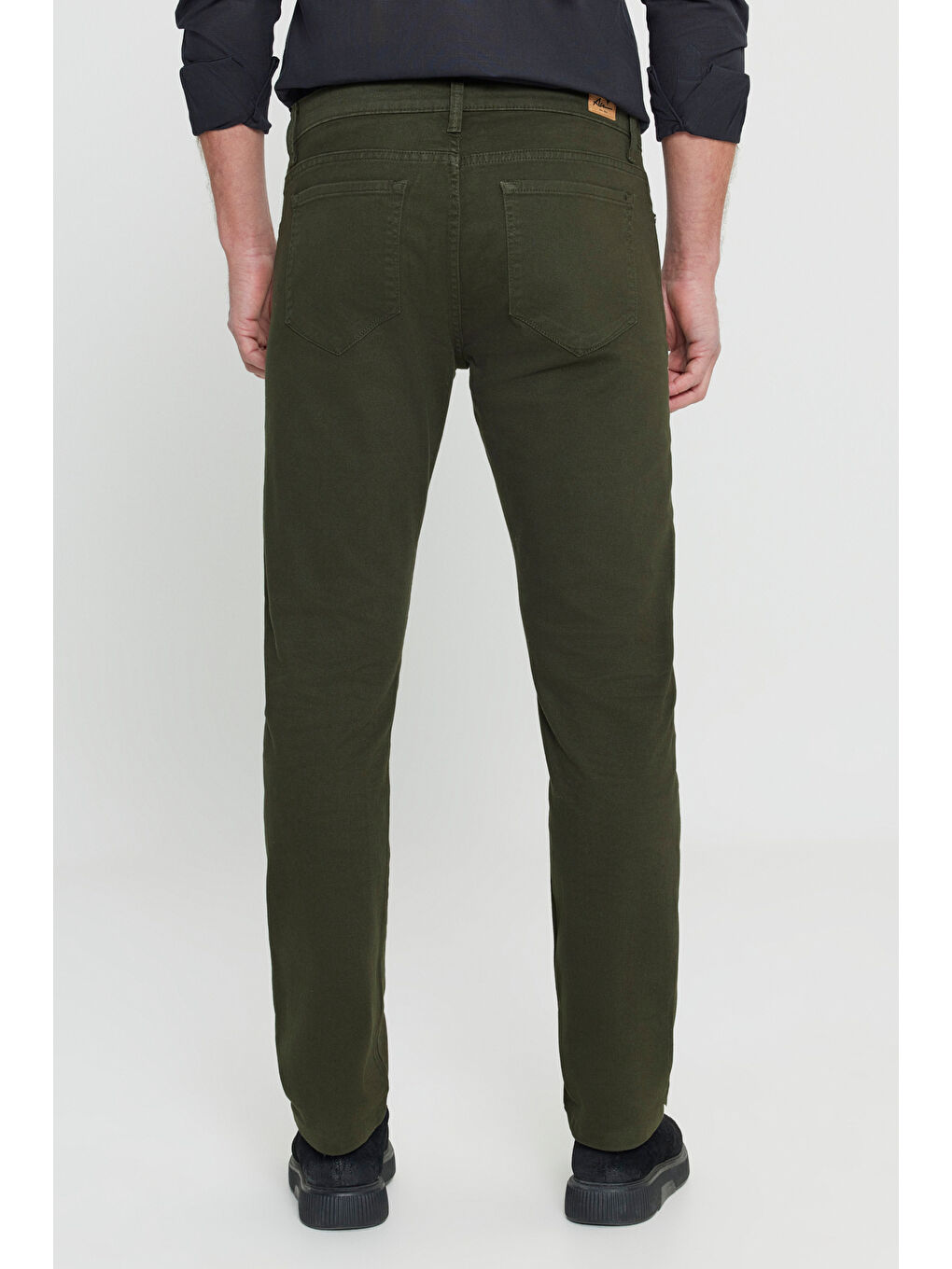 Erkek Haki Slim Fit Dar Kesim 5 Cep Pamuklu Esnek Chino Pantolon-4