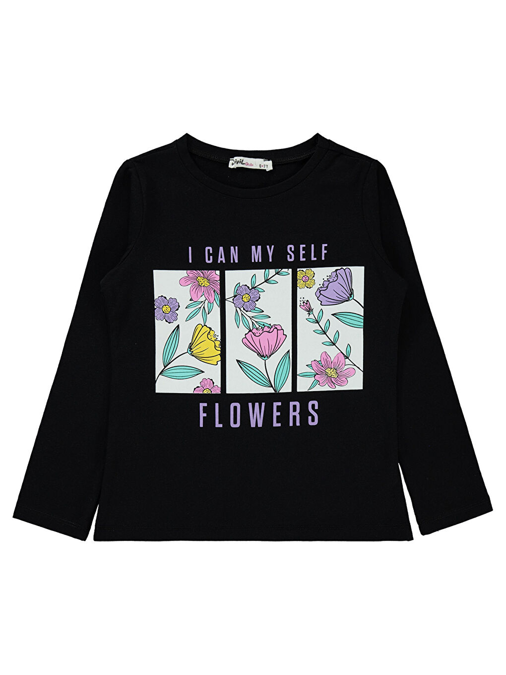 Civil Girls Kız Çocuk Sweatshirt 6-9 Yaş Siyah