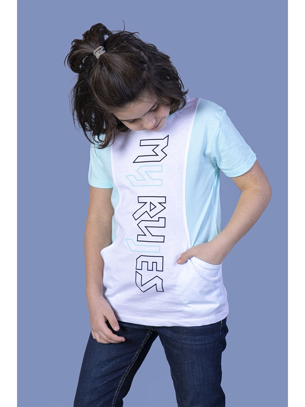 Toontoykids Mint Yeşil Erkek Çocuk T-Shirt My Rules Baskılı