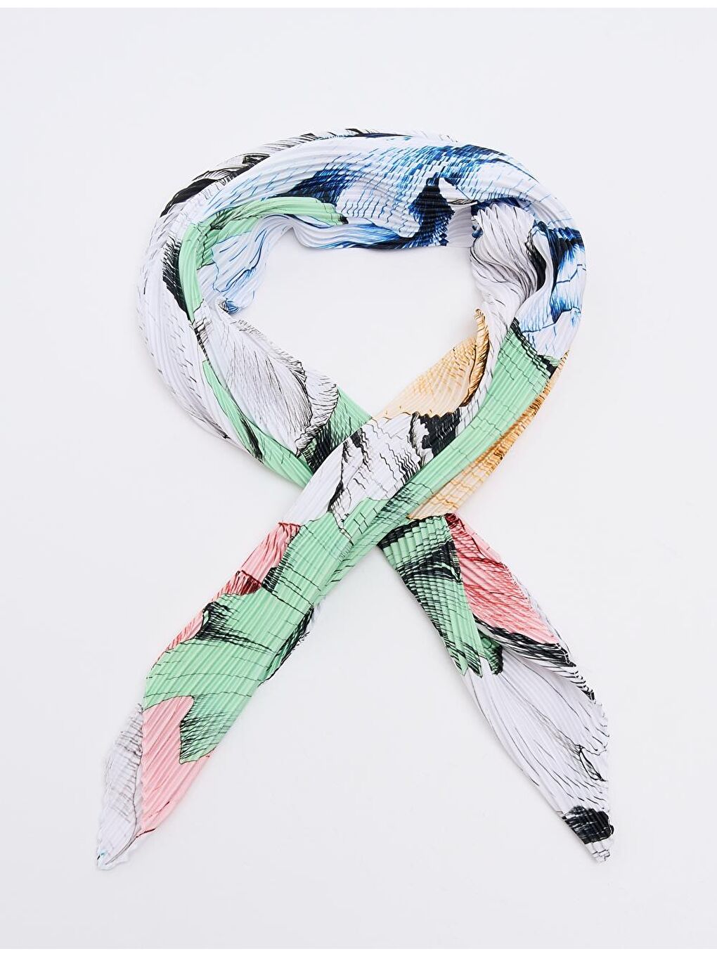 Karışık Desenli Piliseli Fular-2