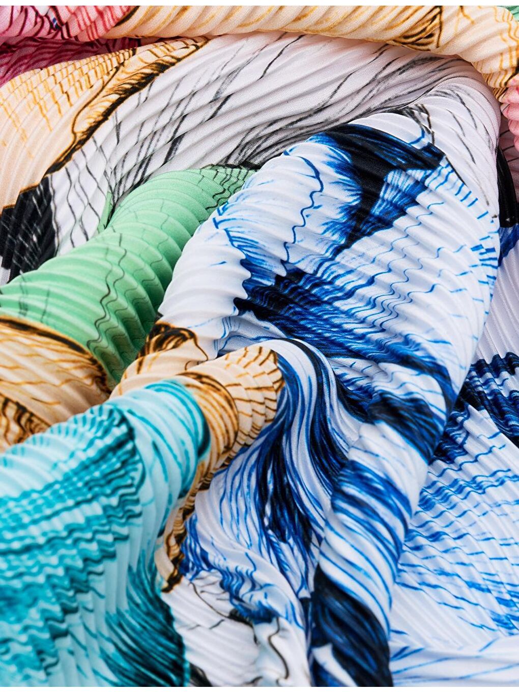 Karışık Desenli Piliseli Fular-3