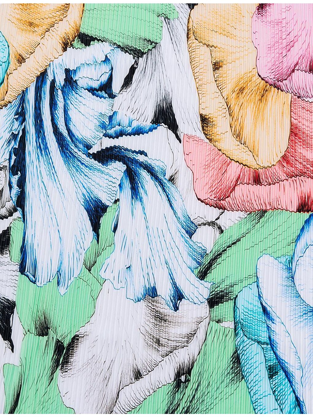 Karışık Desenli Piliseli Fular-4