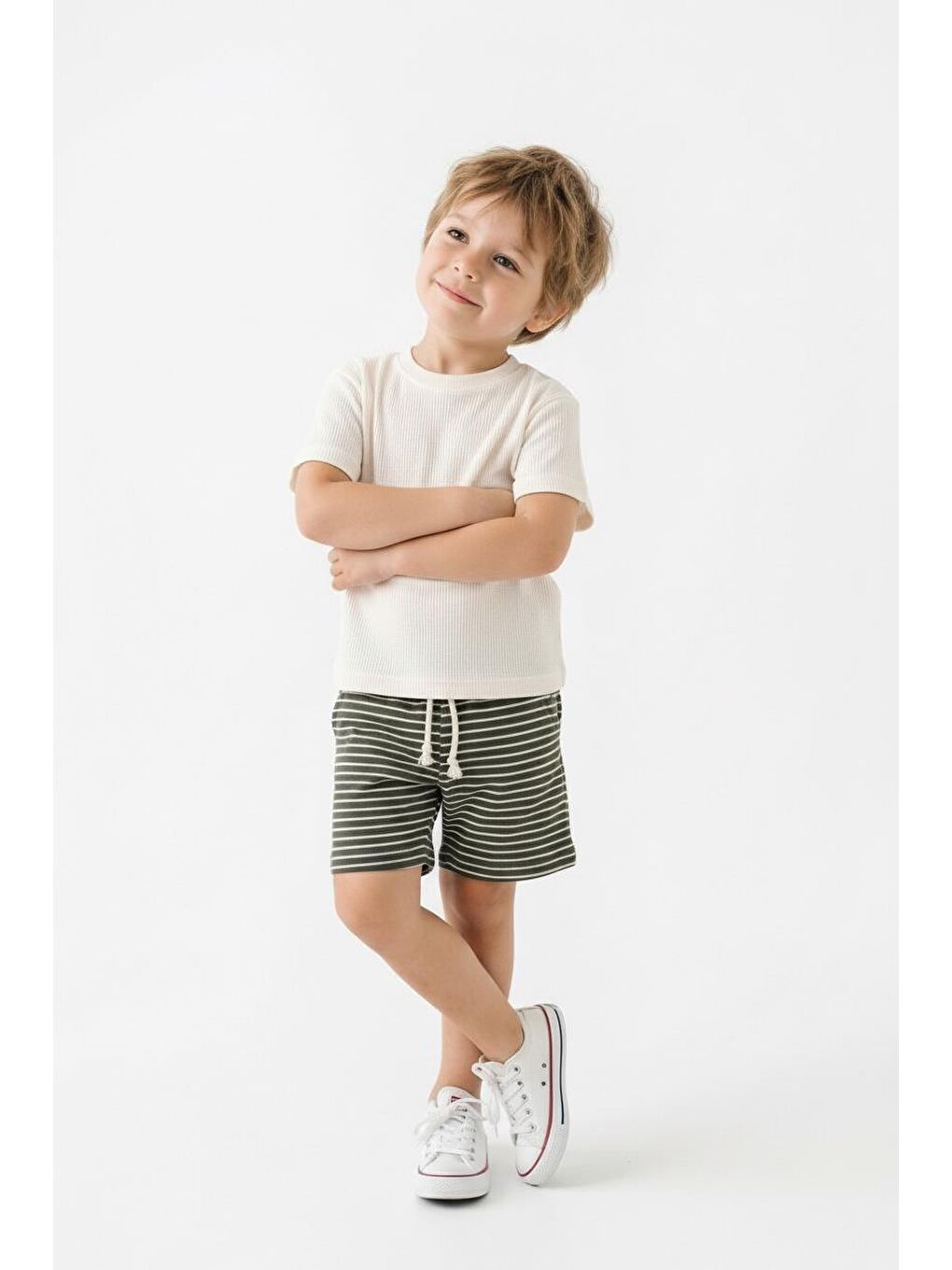 Haki Erkek Çocuk Şort Tişört 2li Takım-4