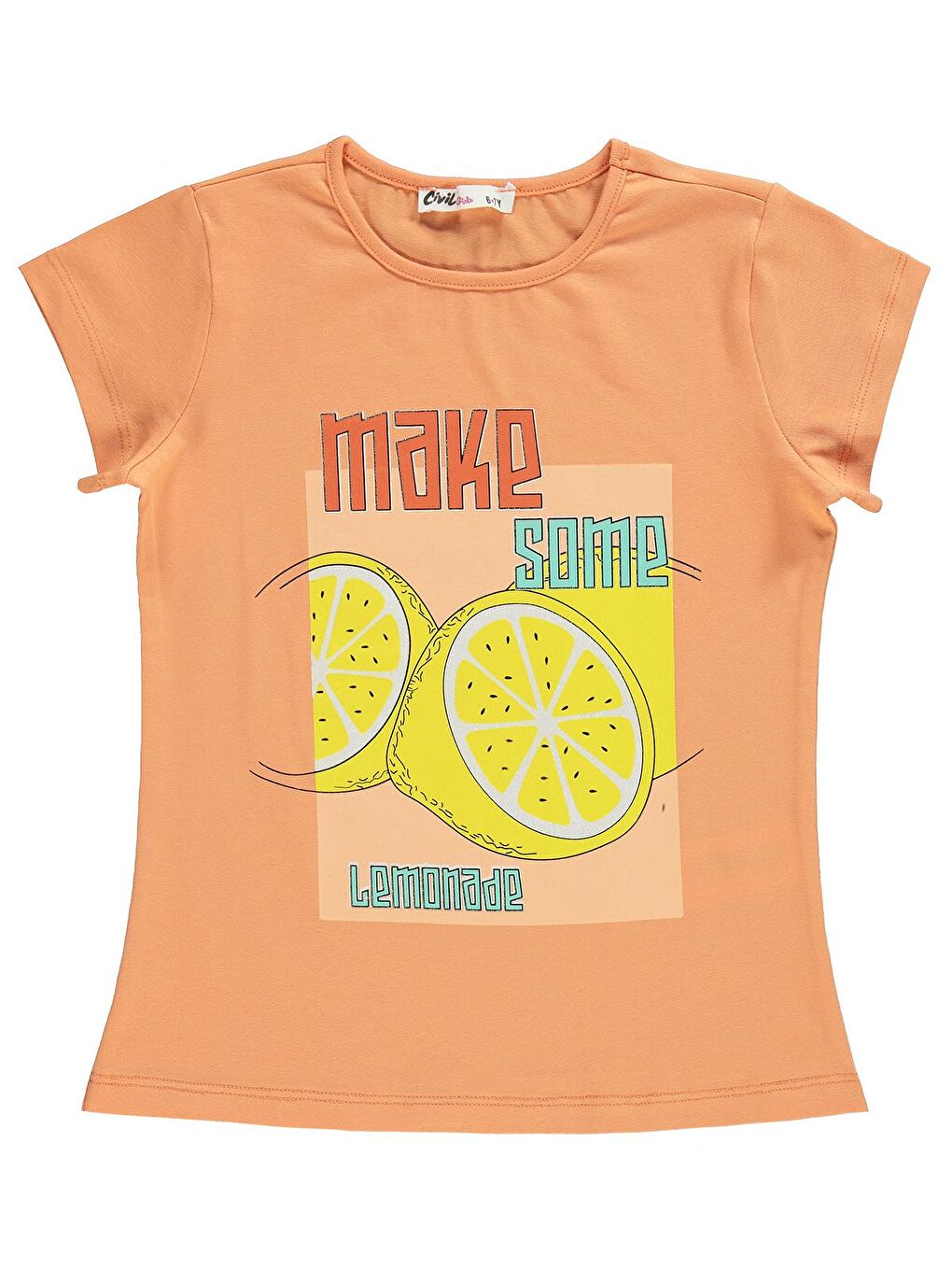 Turuncu Girls Kız Çocuk Tişört 6-9 Yaş Kayısı Ezmesi
