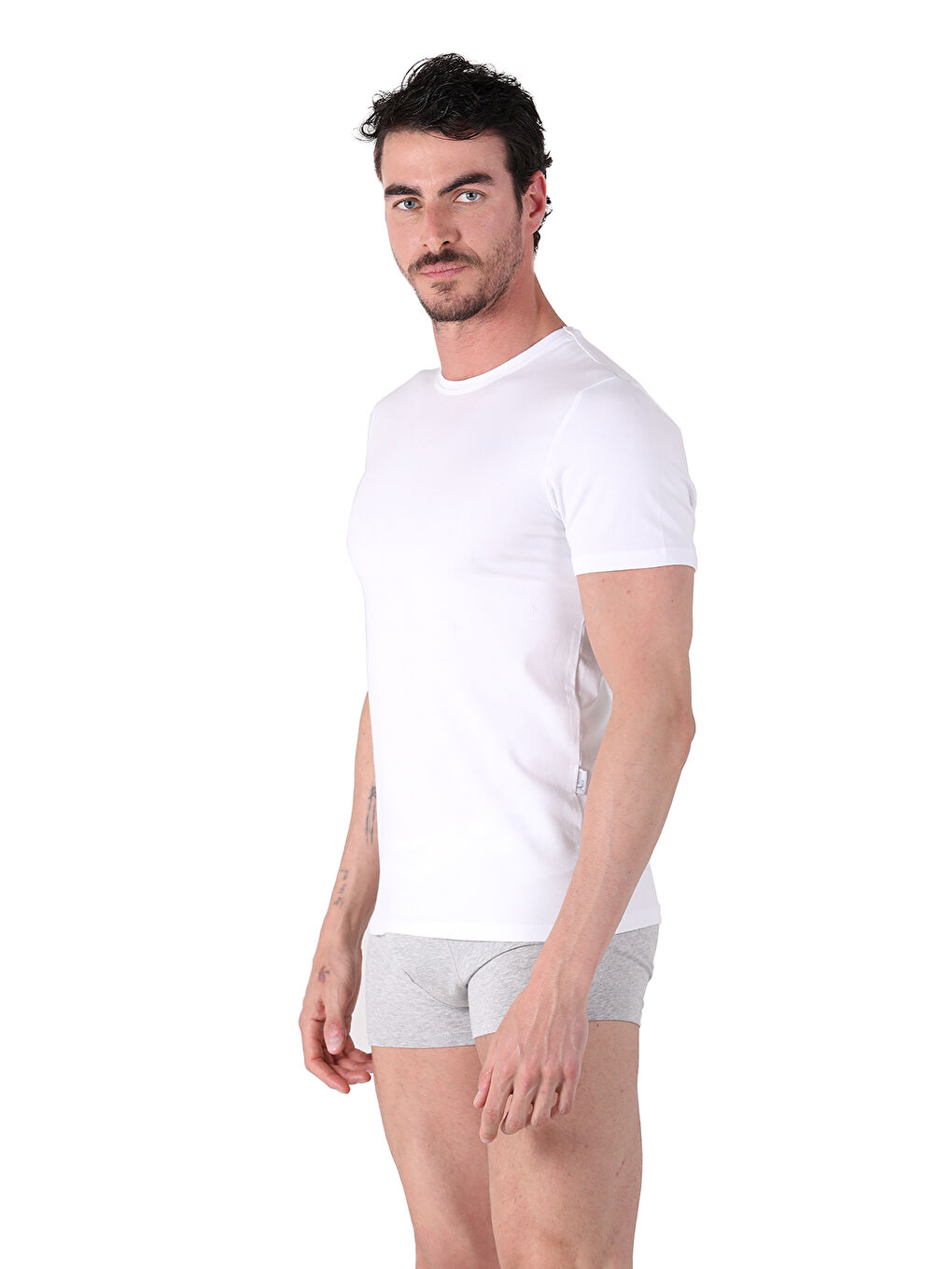 Beyaz North Ice Bisiklet Yaka Tshirt BEYAZ-4