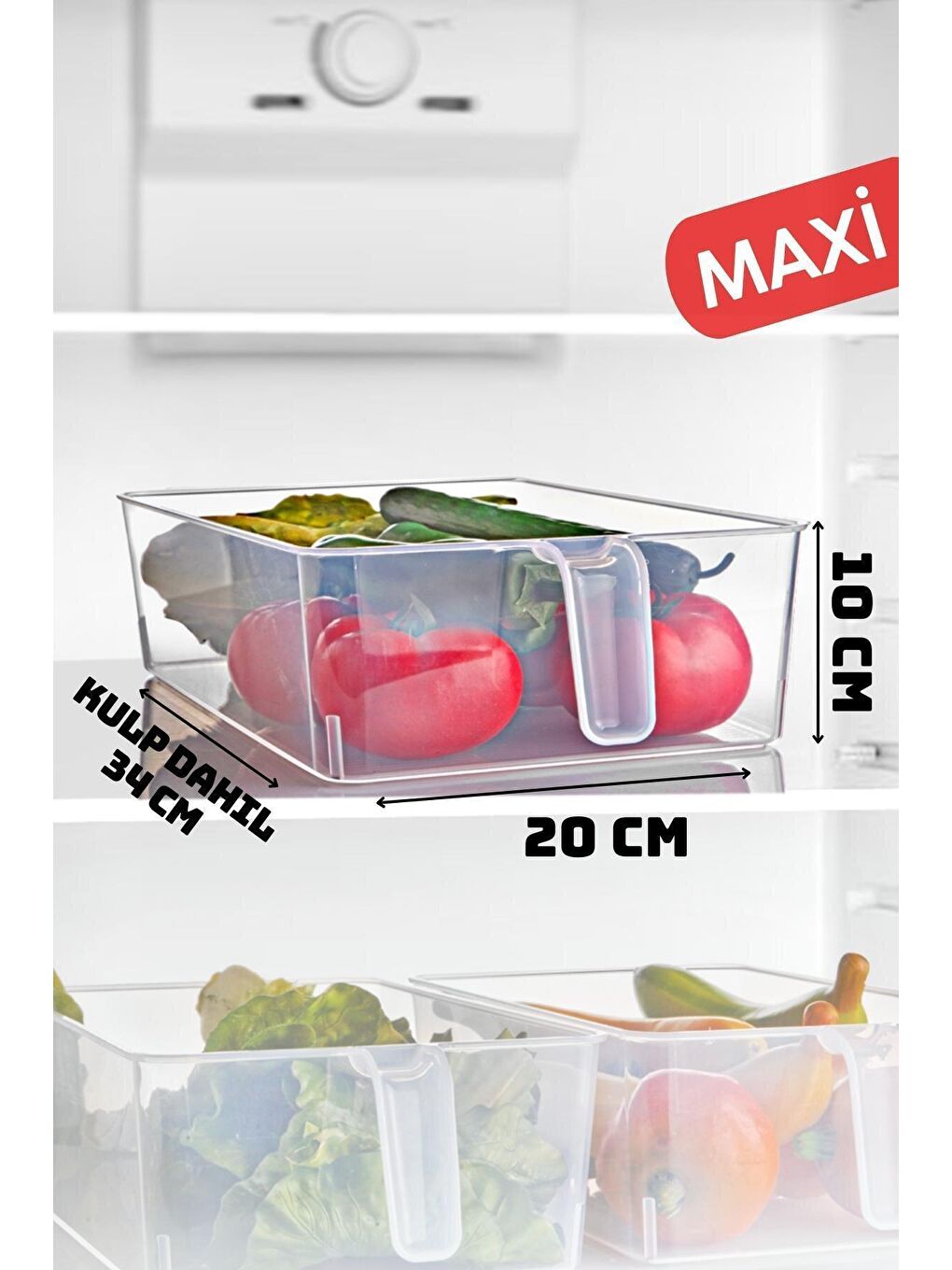 Nandy Home Renksiz Frigo Kulplu Maxi Buzdolabı & Dolap Içi Düzenleyici Organizer 3 Adet - 2