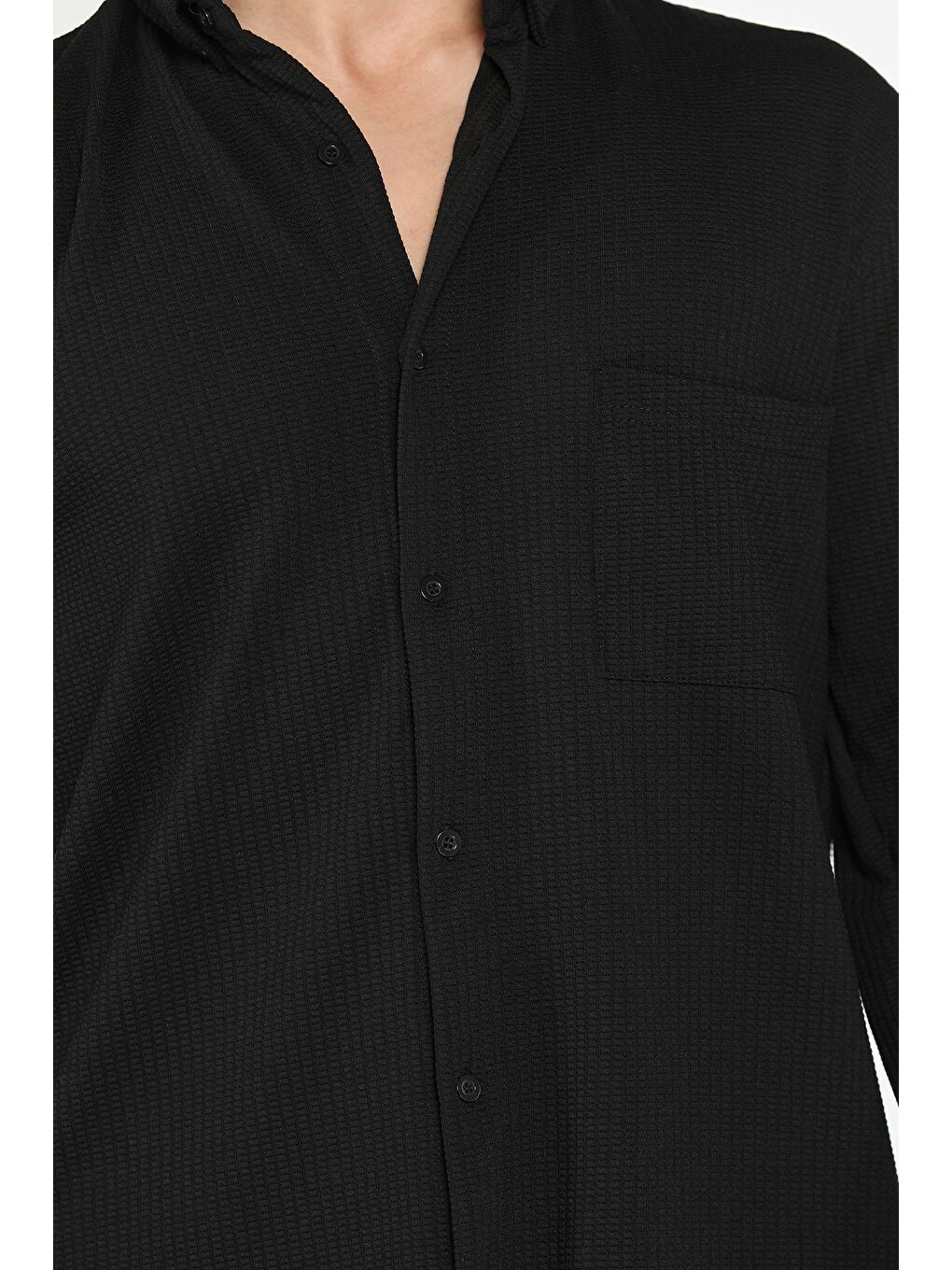 Siyah Erkek Cepli Uzun Kol Gömlek-3