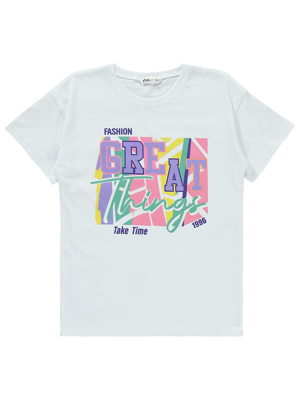 Girls Kız Çocuk Tişört 10-13 Yaş Beyaz