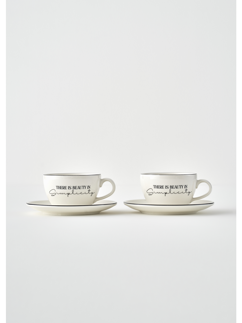 Simplicity 2'li Porselen Çay Fincanı Seti Siyah (270 cc)