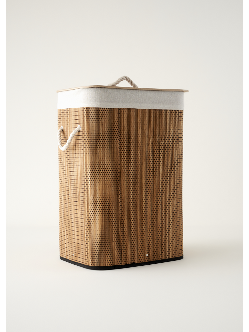 Bej Lovel Bambu Çamaşır Sepeti Naturel (40x30x61 cm)-1
