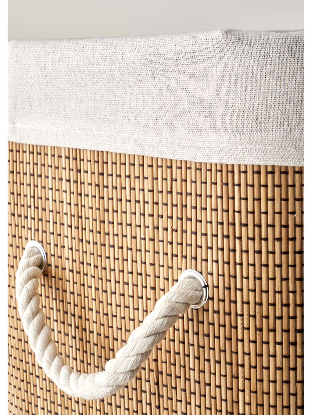 Bej Lovel Bambu Çamaşır Sepeti Naturel (40x30x61 cm)-3