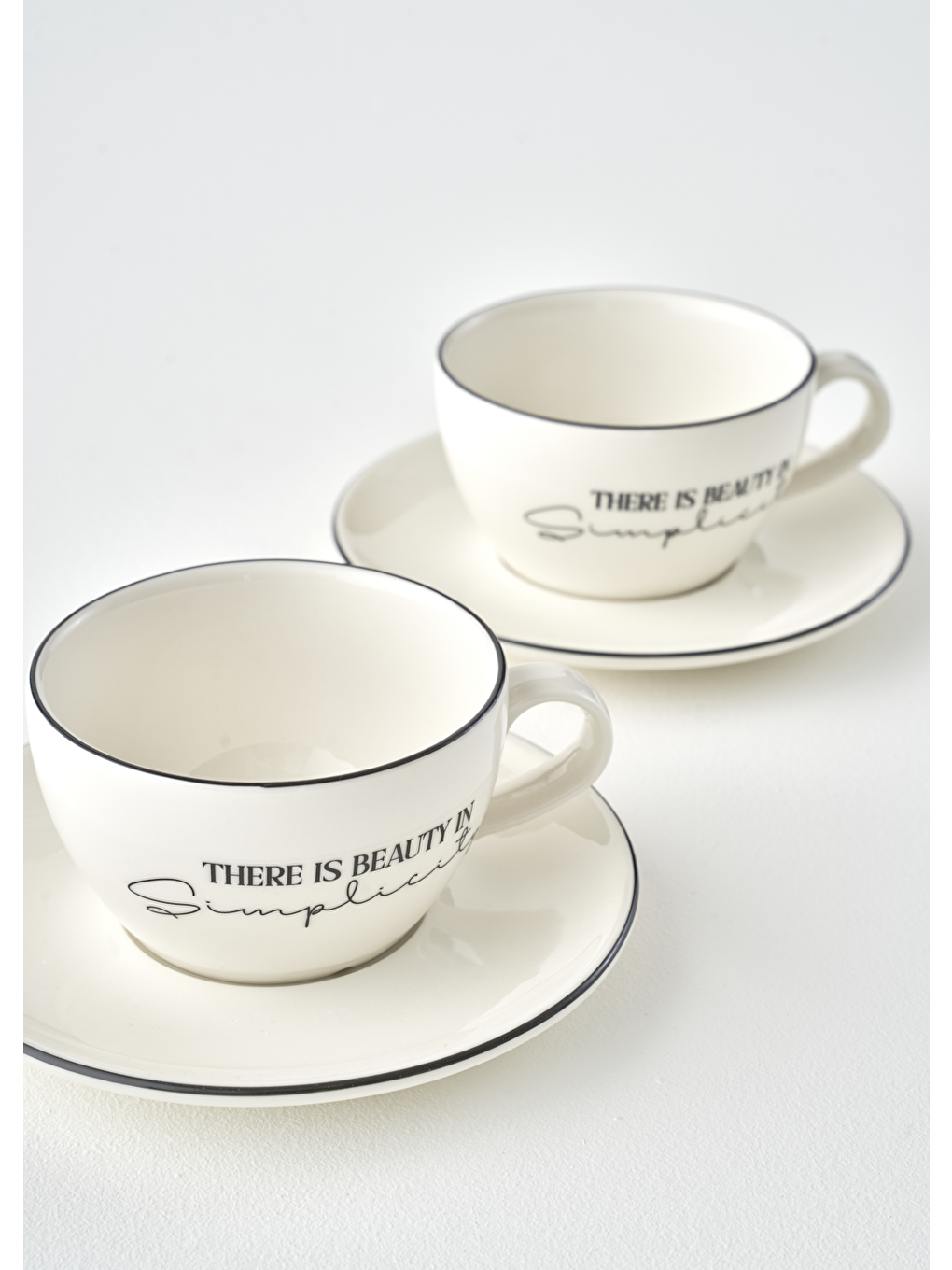 Simplicity 2'li Porselen Çay Fincanı Seti Siyah (270 cc)-3