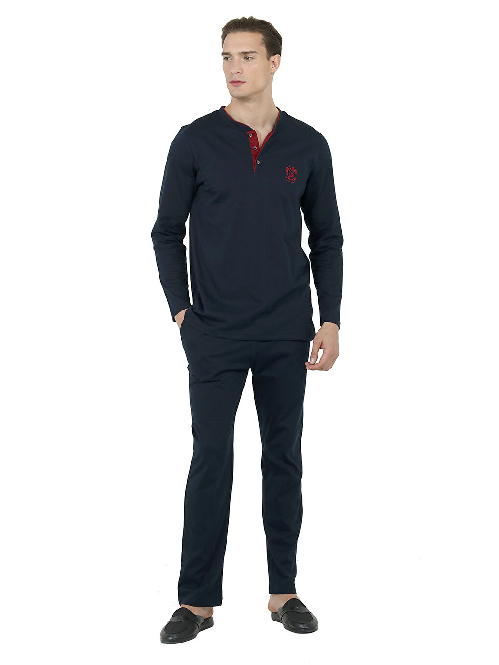 Lacivert Ds Damat Regular Fit Pamuk Pijama Takımı K.LACİVERT