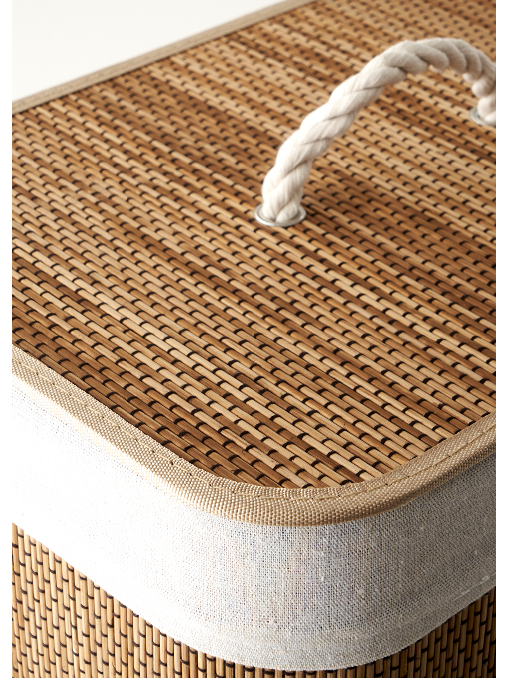 Bej Lovel Bambu Çamaşır Sepeti Naturel (40x30x61 cm)-6