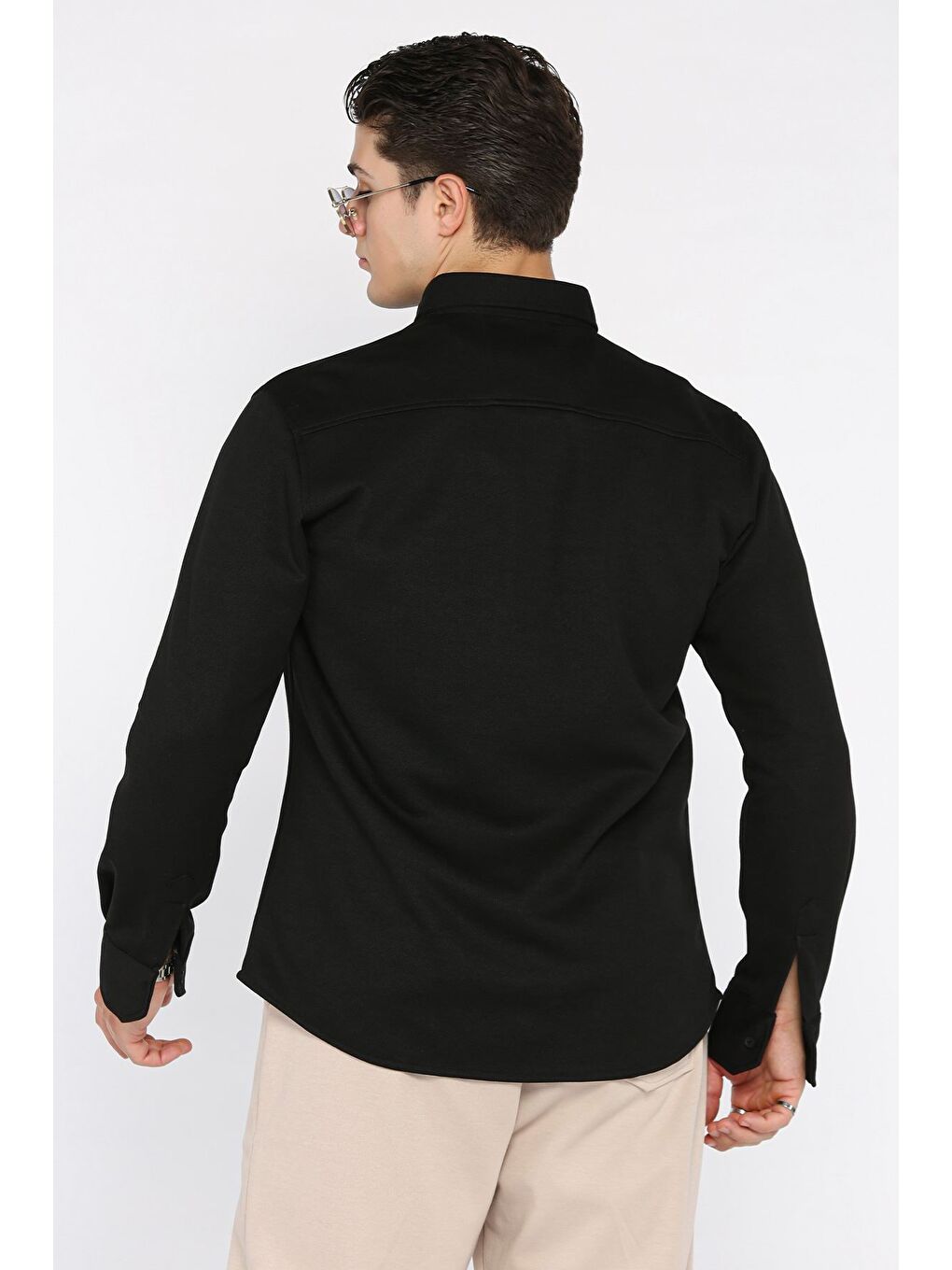 Siyah Erkek Ön Çıtçıtlı Pike Gömlek-2