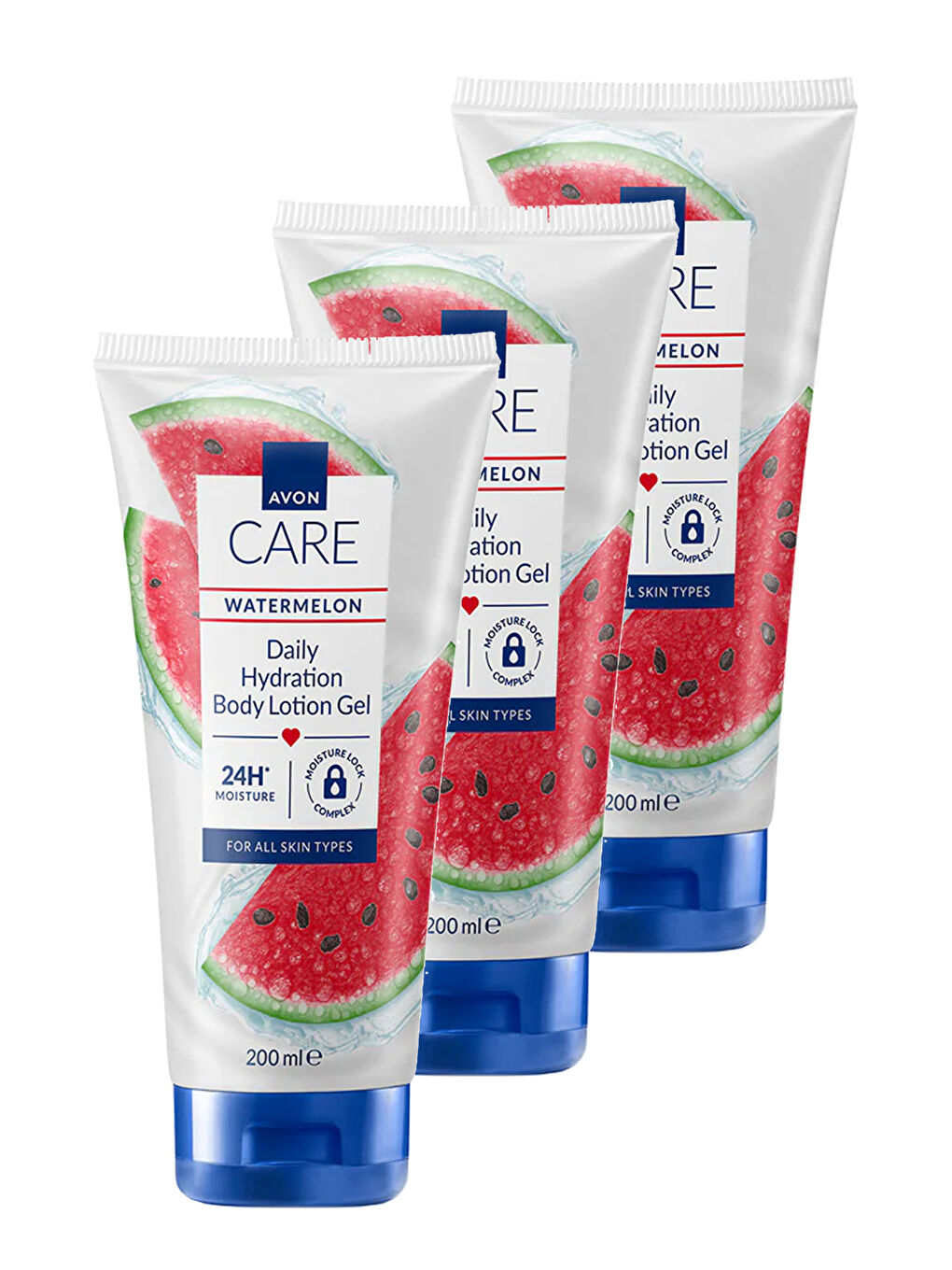 AVON Care Watermelon Karpuz Kokulu Vücut Losyon Jeli 200 Ml. Üçlü Set