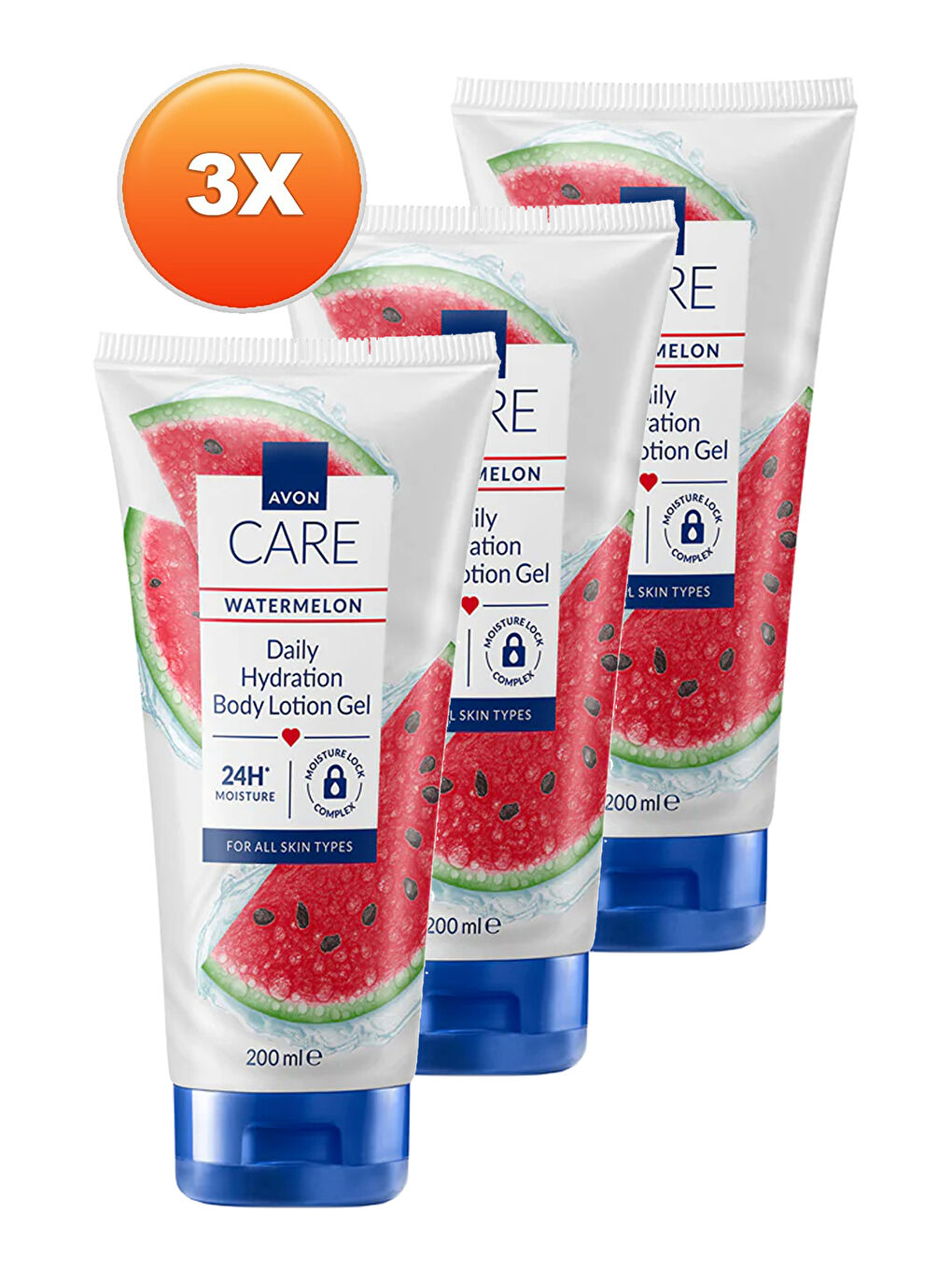 AVON Care Watermelon Karpuz Kokulu Vücut Losyon Jeli 200 Ml. Üçlü Set - 1