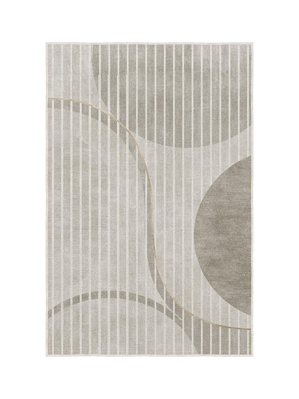 Bej Özel Tasarım, Kaymaz Taban, İnce, Yıkanabilir, Modern Halı WOOKECE1501 60x100-3