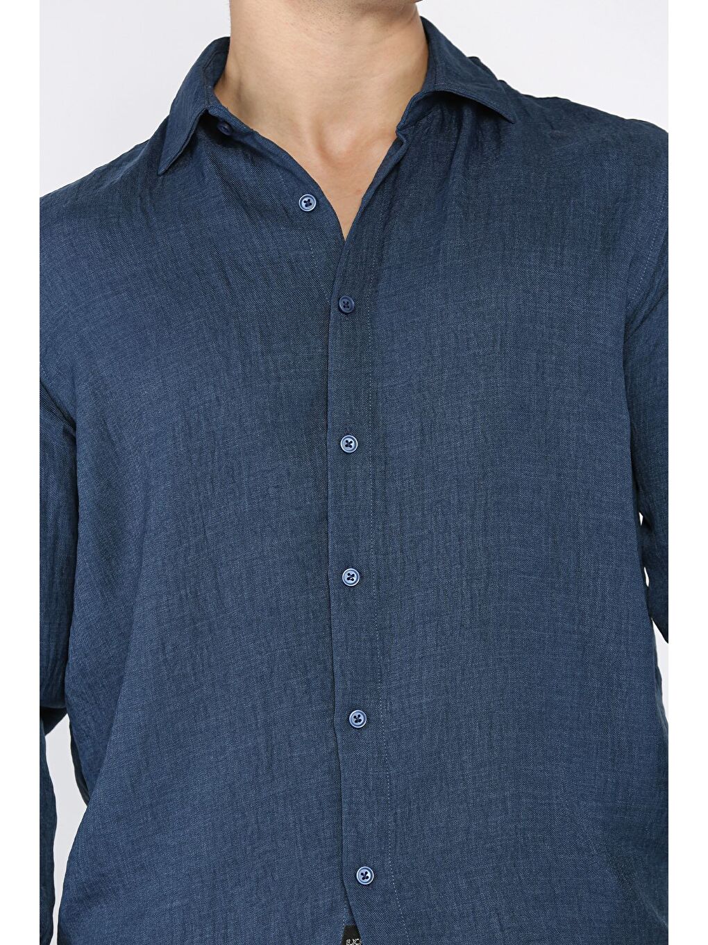 Lacivert Erkek Ön Düğmeli Gömlek-3