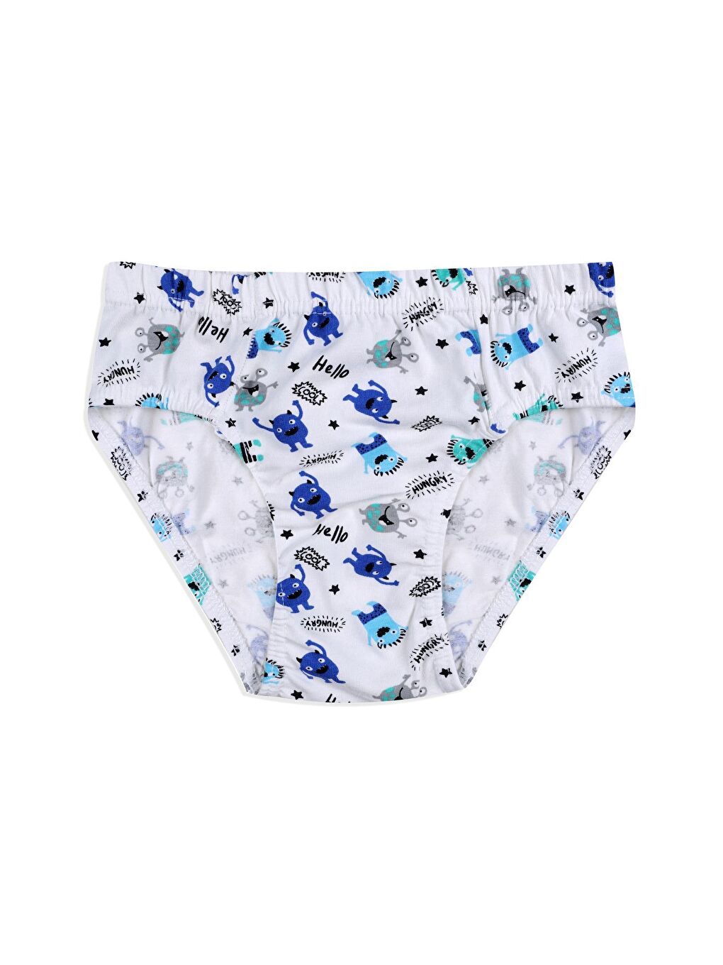 Gri Erkek Çocuk 3'lü Sevimli Dinazor Baskılı Slip-1