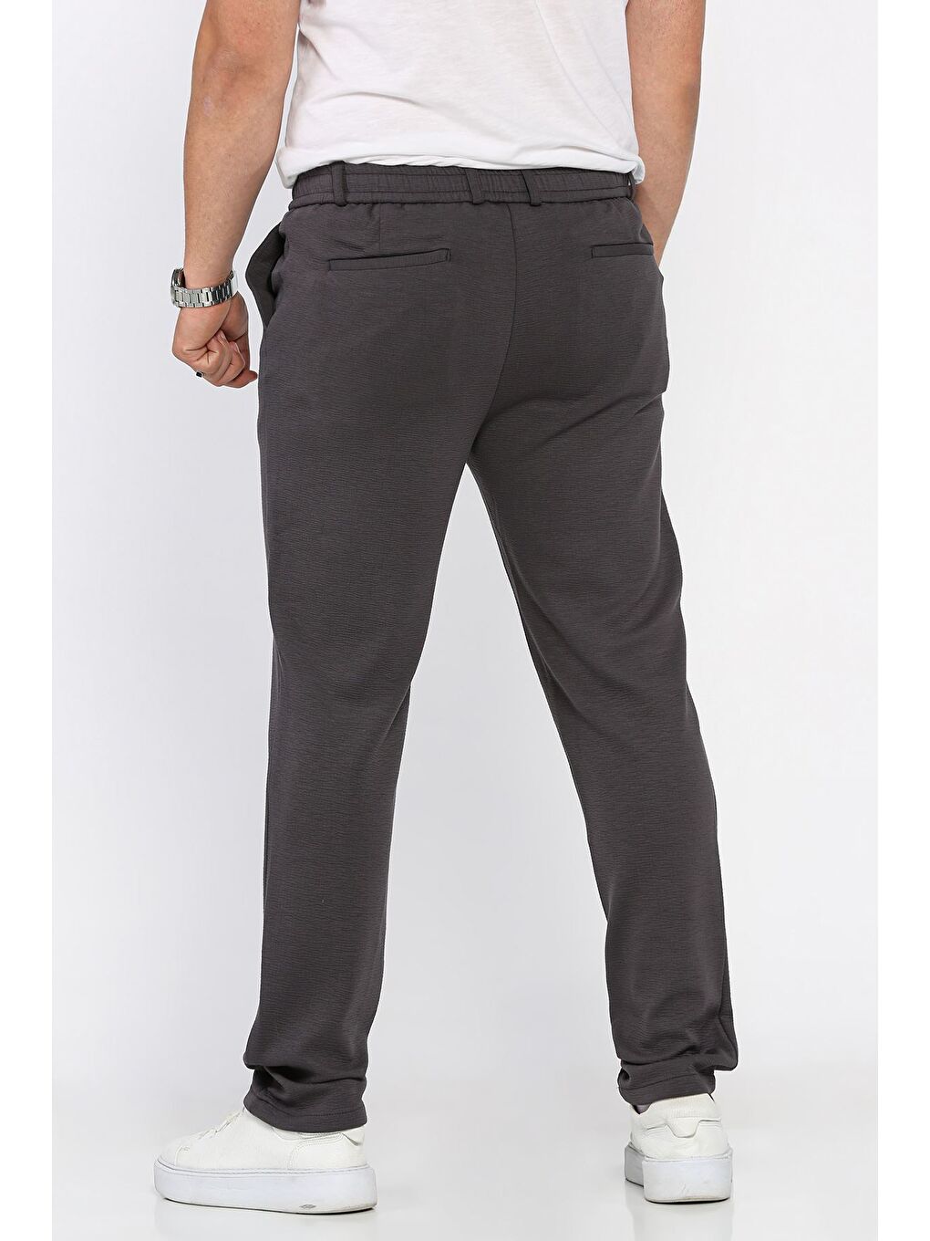 Gri Bel Lastikli Jogger Pantolon-2