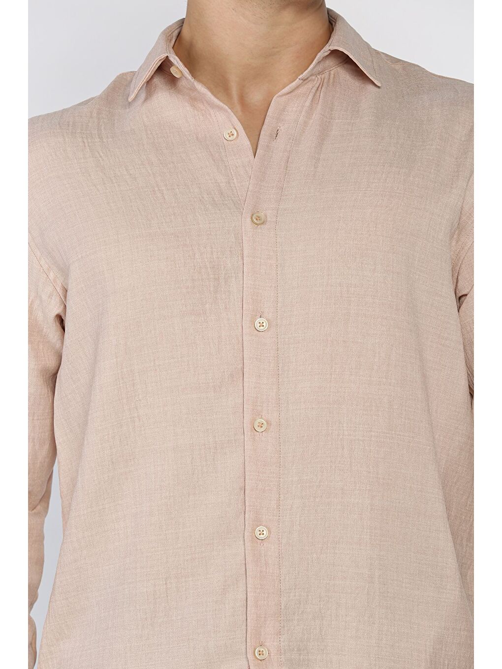 Bej Erkek Ön Düğmeli Gömlek-3