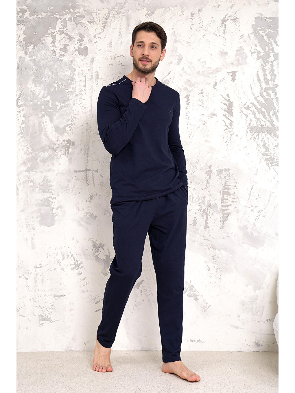 Lacivert Ds Damat Maschio Pamuk Pijama Takımı LACİVERT-3