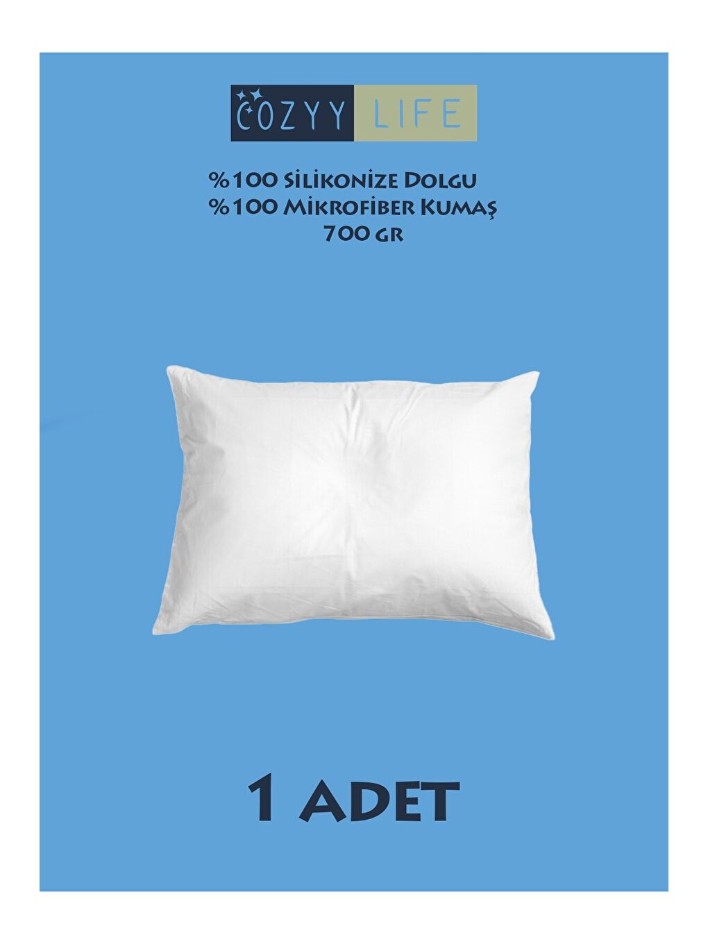 Rossav Home Beyaz Antialerjik Yıkanabilir %100 Silikon Dolgu Mikrofiber Yastık 700 gr