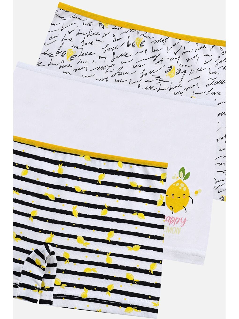 Beyaz Kız Çocuk 3'lü Desenli Boxer-4