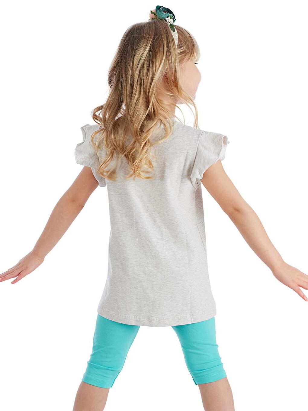 Denokids Karışık Süslü Zürafa Kız Çocuk T-Shirt Tayt Takım - 1