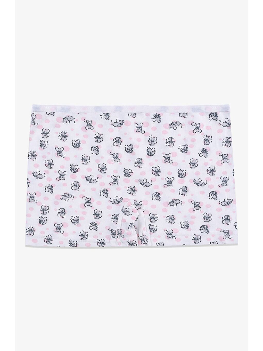 Beyaz Kız Çocuk 3'lü Desenli Boxer-1