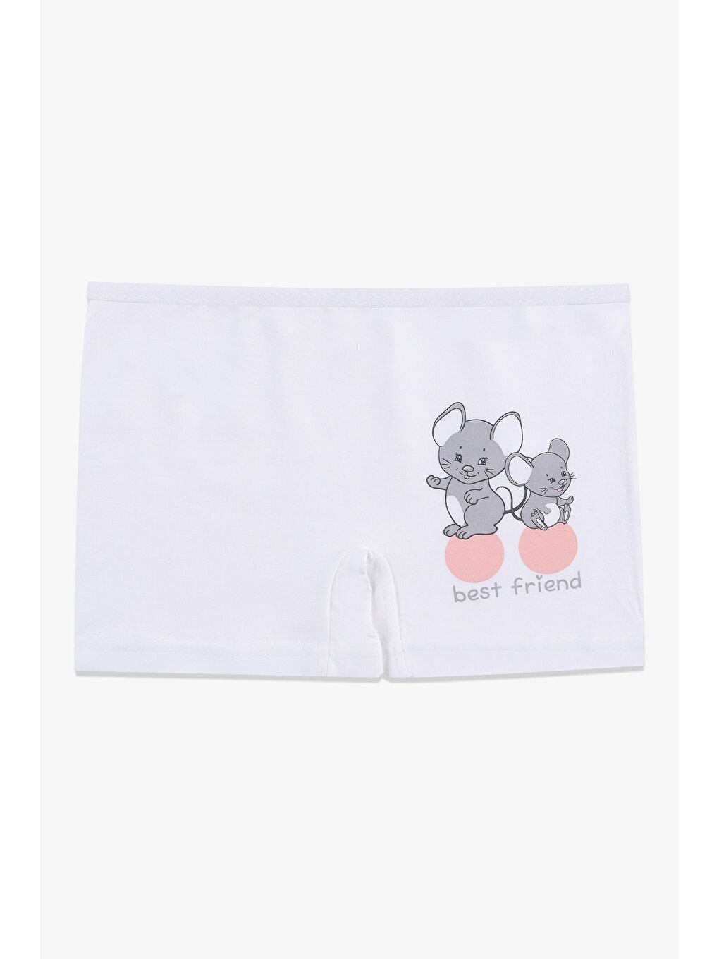 Beyaz Kız Çocuk 3'lü Desenli Boxer-2