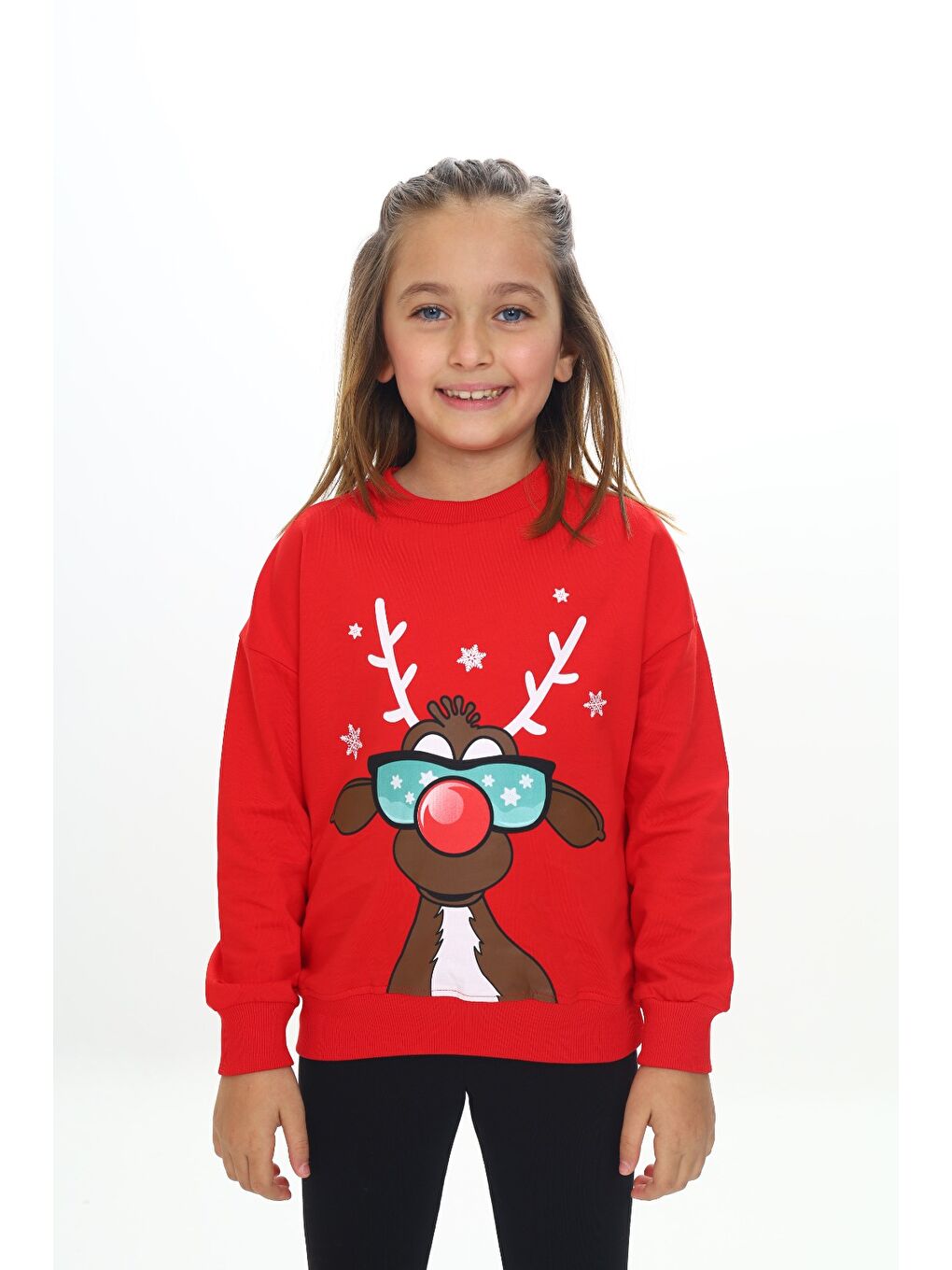 Toontoykids Kırmızı Kız Çocuk Baskılı Sweatshirt