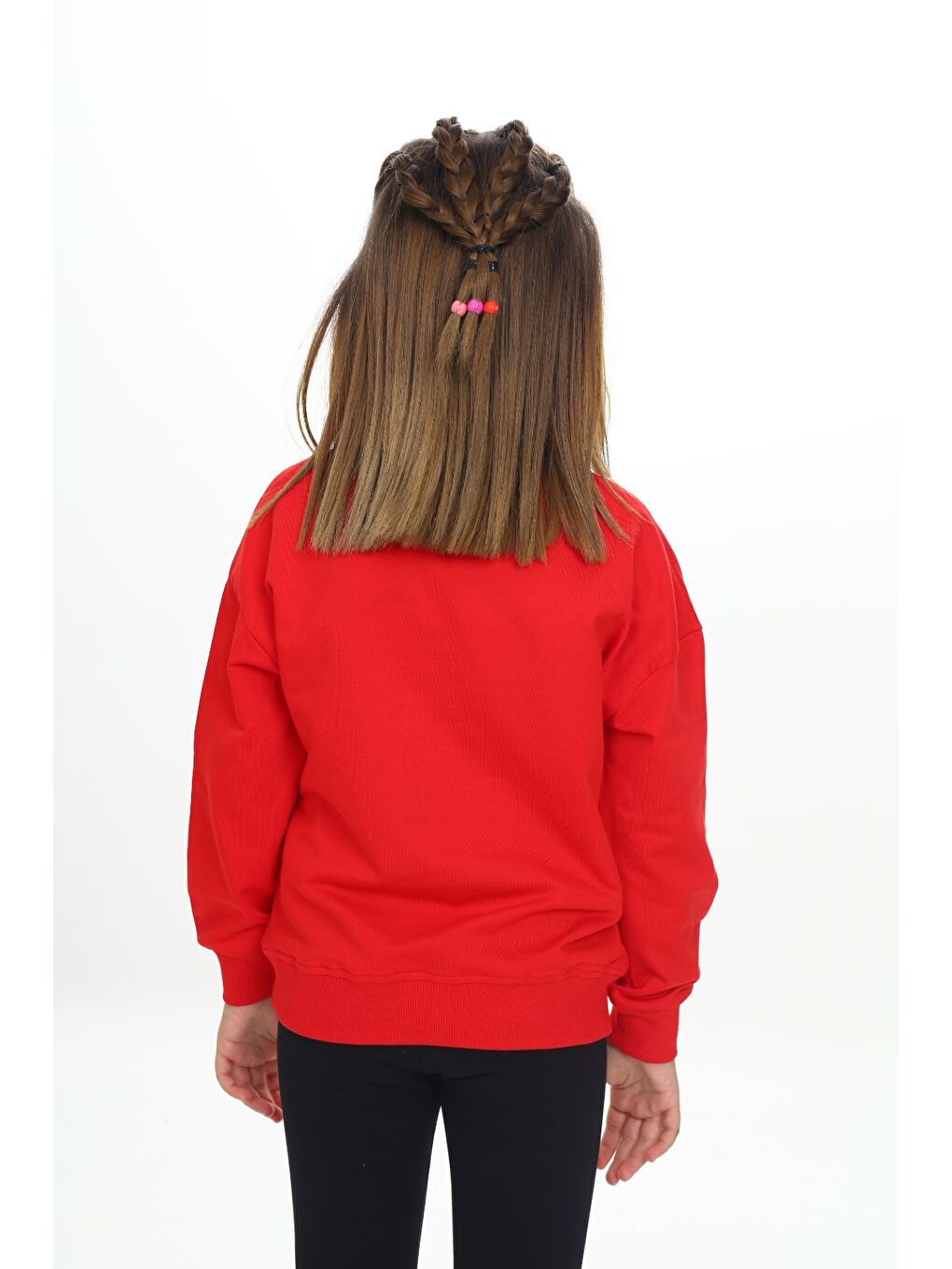 Toontoykids Kırmızı Kız Çocuk Baskılı Sweatshirt - 3