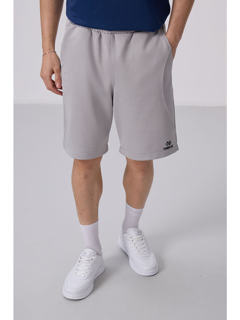 Bej Taş Yüzeyi Dokulu Oversize Erkek Şort - 81288