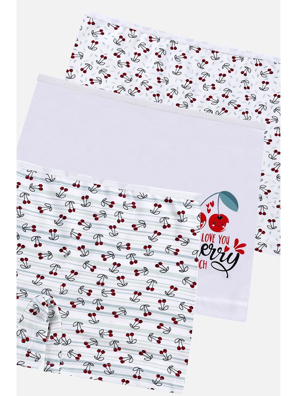 Kırmızı Kız Çocuk 3'lü Desenli Boxer-4