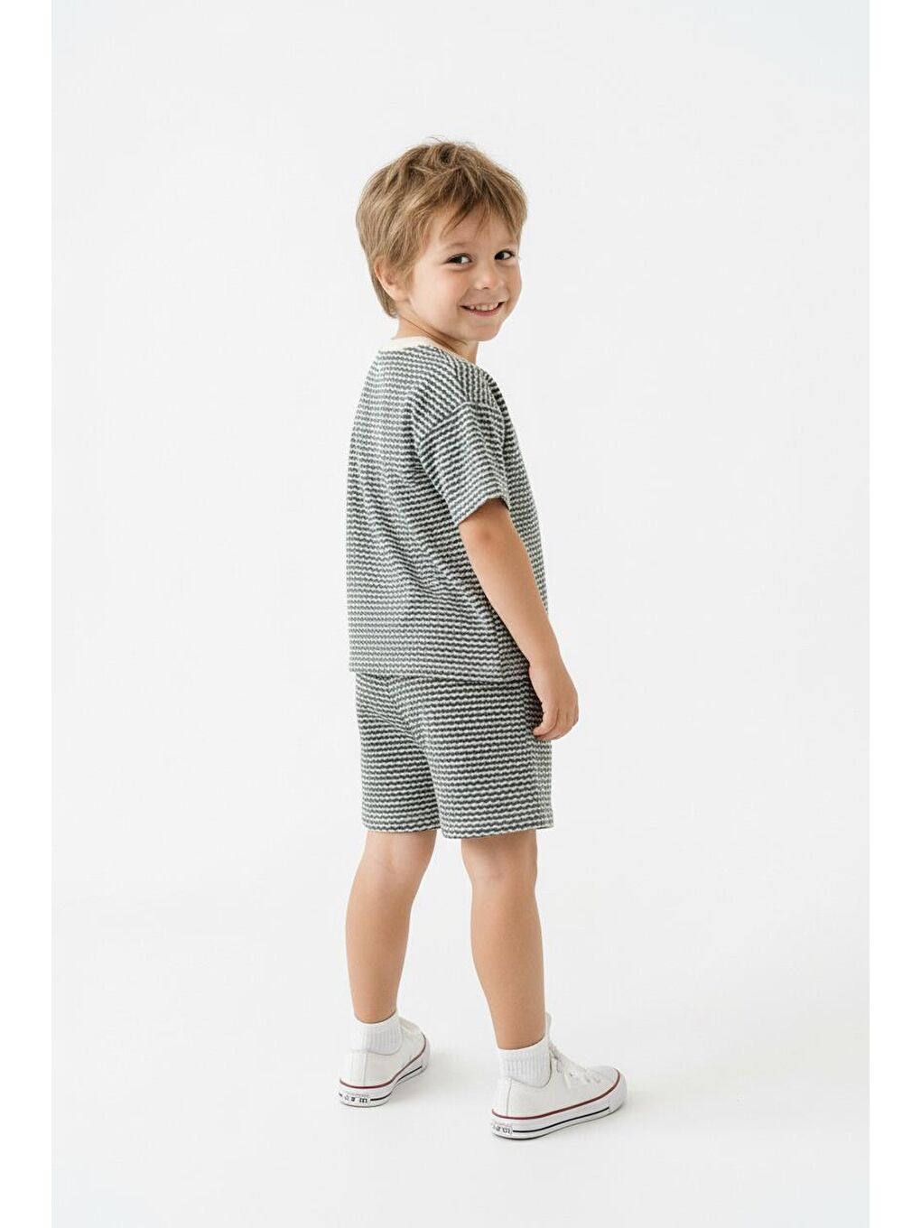 Haki Desenli Şort Tişört 2li Takım-1