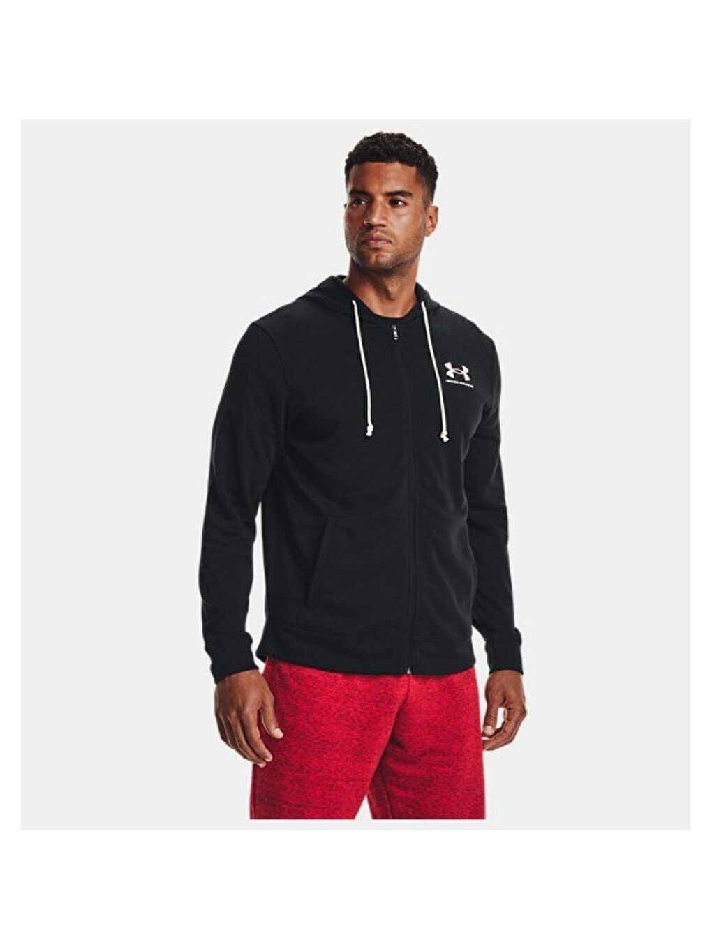 Full Zip Rival Terry Lc Erkek Siyah Kapüşonlu Ceket