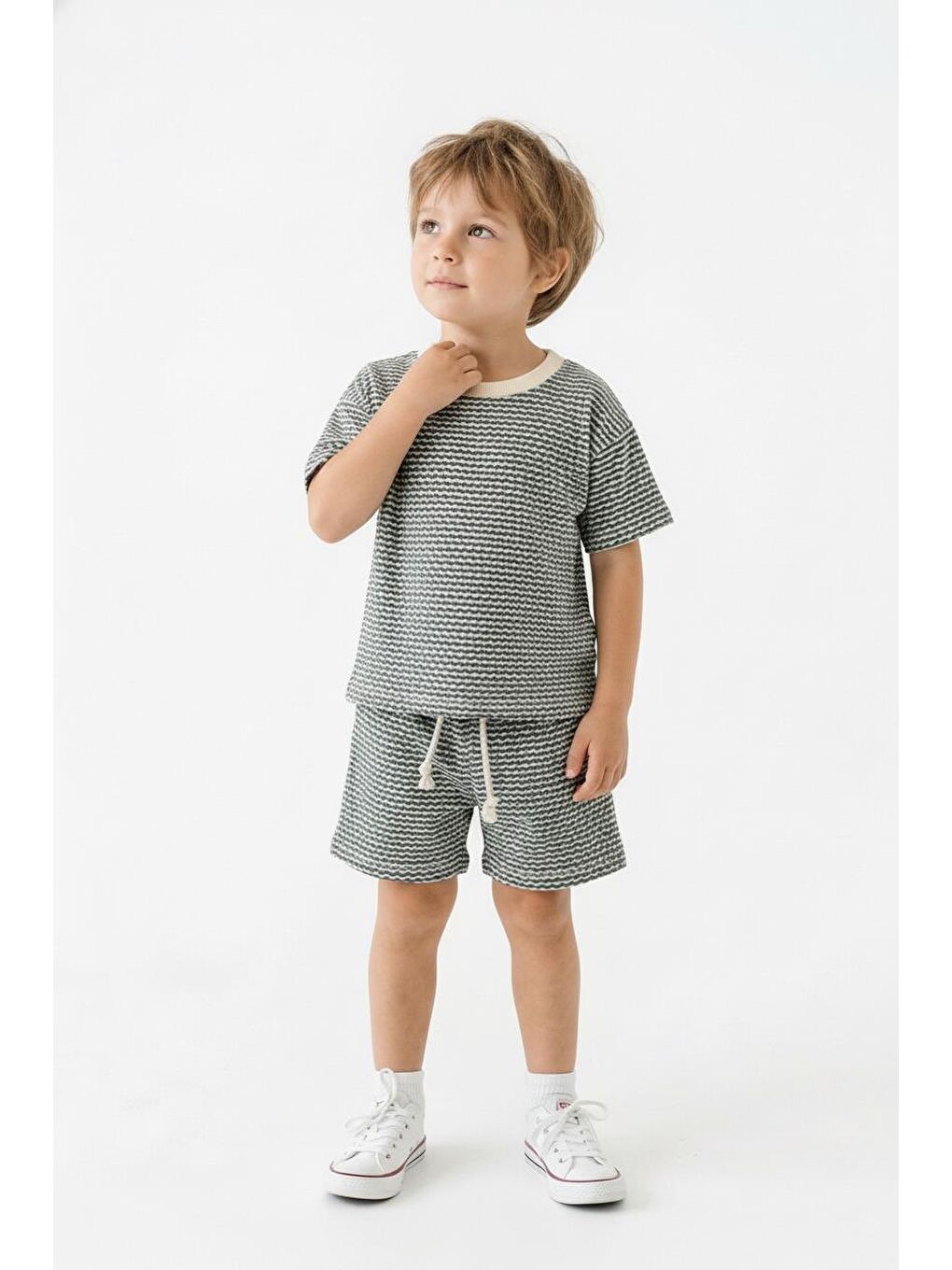 Haki Desenli Şort Tişört 2li Takım-3