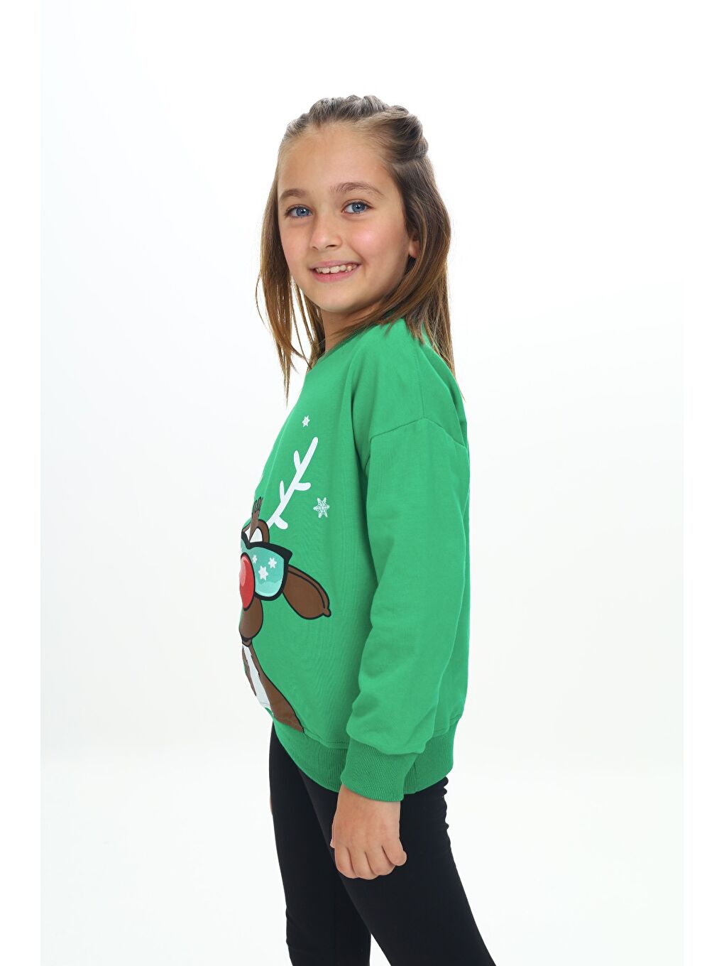 Toontoykids Yeşil Kız Çocuk Baskılı Sweatshirt - 1