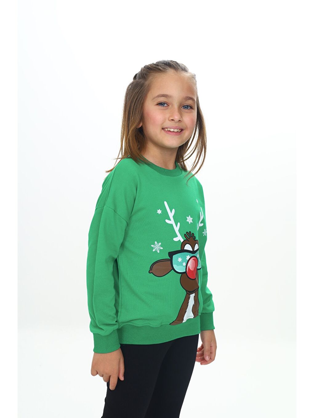 Toontoykids Yeşil Kız Çocuk Baskılı Sweatshirt - 2